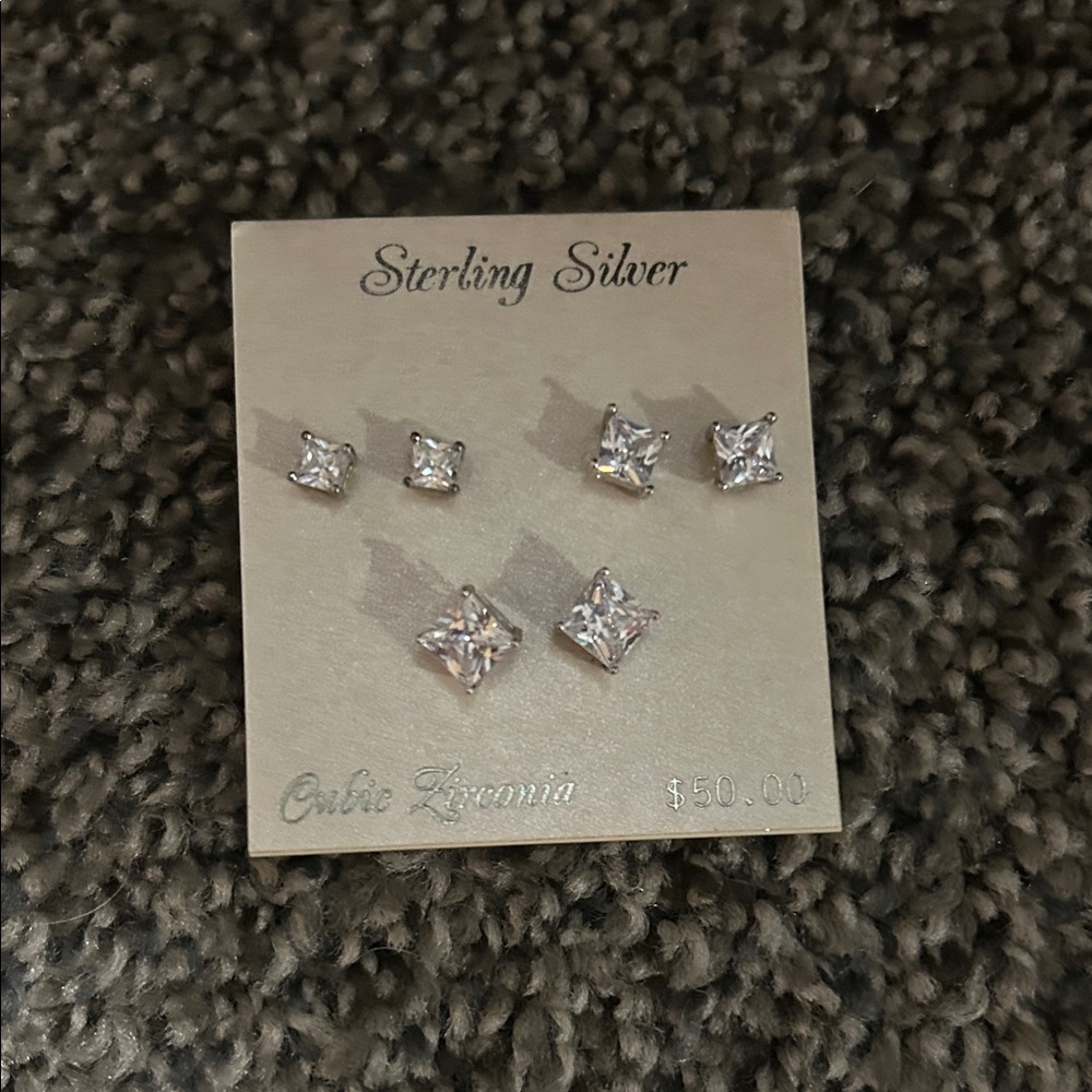 Sterling Silver Cubic Zirconia Earrings
